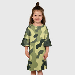 Платье клеш для девочки Маскировка, цвет: 3D-принт — фото 2