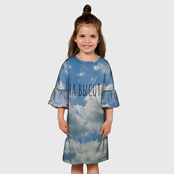 Платье клеш для девочки Голубое небо, цвет: 3D-принт — фото 2