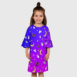 Платье клеш для девочки СЭЙЛОР МУН, цвет: 3D-принт — фото 2