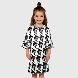 Платье клеш для девочки Акула, цвет: 3D-принт — фото 2