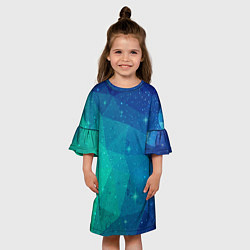 Платье клеш для девочки Космос, цвет: 3D-принт — фото 2