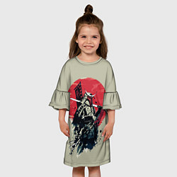 Платье клеш для девочки Samurai man, цвет: 3D-принт — фото 2