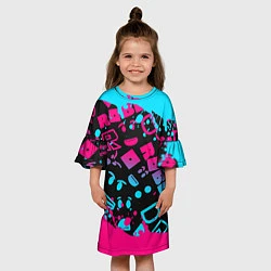 Платье клеш для девочки Roblox, цвет: 3D-принт — фото 2