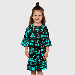 Платье клеш для девочки Fortnite, цвет: 3D-принт — фото 2