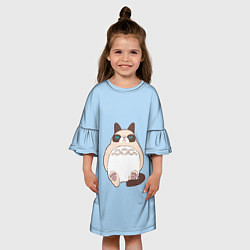 Платье клеш для девочки Тоторный кот, цвет: 3D-принт — фото 2