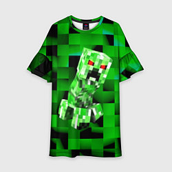 Детское платье Minecraft creeper