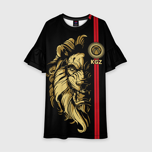 Детское платье Киргизия - золотой лев / 3D-принт – фото 1