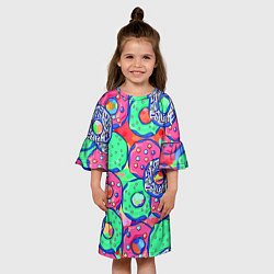 Платье клеш для девочки Donuts, цвет: 3D-принт — фото 2