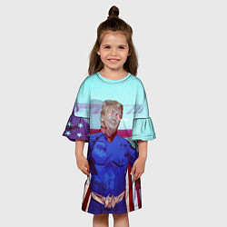Платье клеш для девочки КАПИТАН ТРАМП, цвет: 3D-принт — фото 2
