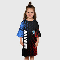 Платье клеш для девочки BMW ТЕКСТУРА, цвет: 3D-принт — фото 2