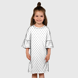 Платье клеш для девочки Сердечки черные на белом, цвет: 3D-принт — фото 2