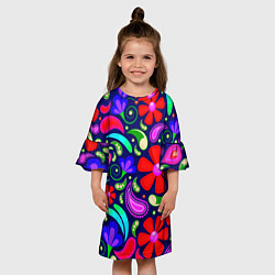 Платье клеш для девочки Flower$$$, цвет: 3D-принт — фото 2