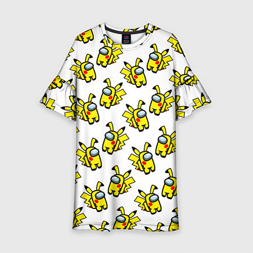 Детское платье Among us Pikachu / 3D-принт – фото 1