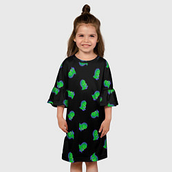 Платье клеш для девочки Дракончик-динозаврик, цвет: 3D-принт — фото 2