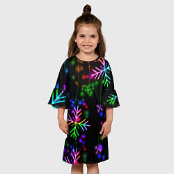 Платье клеш для девочки Новый год, цвет: 3D-принт — фото 2