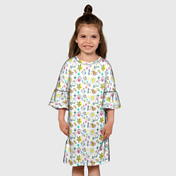 Платье клеш для девочки Пляжный паттерн, цвет: 3D-принт — фото 2