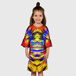 Платье клеш для девочки Батик Краски, цвет: 3D-принт — фото 2