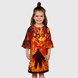Платье клеш для девочки Клинок, рассекающий демонов, цвет: 3D-принт — фото 2
