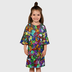 Платье клеш для девочки Among Us Overload, цвет: 3D-принт — фото 2