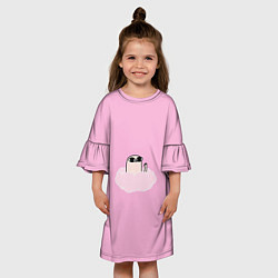 Платье клеш для девочки Мем, цвет: 3D-принт — фото 2