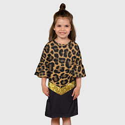 Платье клеш для девочки Леопардовый принт, цвет: 3D-принт — фото 2