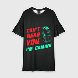 Платье клеш для девочки Cant Hear You Im Gaming, цвет: 3D-принт