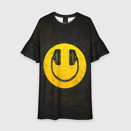 Детское платье Наушники Смайл / 3D-принт – фото 1