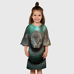Платье клеш для девочки Чёрная мамба, цвет: 3D-принт — фото 2