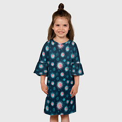 Платье клеш для девочки Ковид-19, цвет: 3D-принт — фото 2