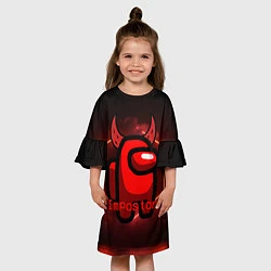 Платье клеш для девочки AMONG US IMPOSTOR, цвет: 3D-принт — фото 2