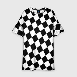Платье клеш для девочки Клетки, цвет: 3D-принт