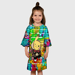 Платье клеш для девочки Pikachu, цвет: 3D-принт — фото 2