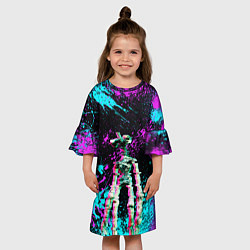 Платье клеш для девочки Siren Head - Ultra Glitch, цвет: 3D-принт — фото 2