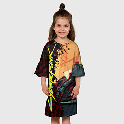 Платье клеш для девочки Киберпанк, цвет: 3D-принт — фото 2