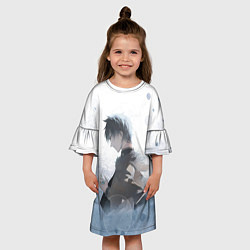 Платье клеш для девочки Черный клевер, цвет: 3D-принт — фото 2