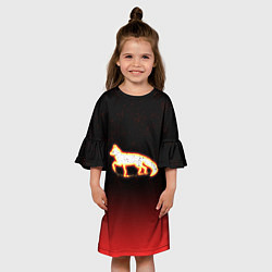 Платье клеш для девочки Светящаяся лиса, цвет: 3D-принт — фото 2