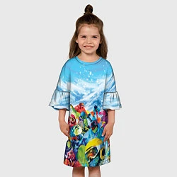 Платье клеш для девочки Палитра сноуборд, цвет: 3D-принт — фото 2