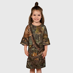 Платье клеш для девочки Охотничий камуфляж, цвет: 3D-принт — фото 2