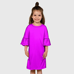 Платье клеш для девочки Маджента без рисунка, цвет: 3D-принт — фото 2
