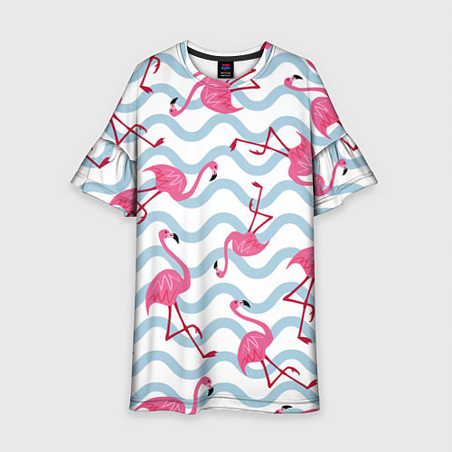 Детское платье Фламинго Волны / 3D-принт – фото 1