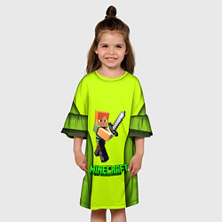 Платье клеш для девочки Minecraft S, цвет: 3D-принт — фото 2