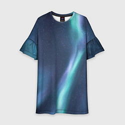 Платье клеш для девочки Северное Сияние, цвет: 3D-принт