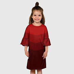 Платье клеш для девочки Красный Градиент, цвет: 3D-принт — фото 2