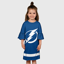 Платье клеш для девочки Тампа-Бэй Лайтнинг Форма1, цвет: 3D-принт — фото 2