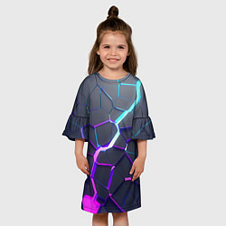 Платье клеш для девочки НЕОНОВЫЙ РАЗЛОМ 3Д РАЗЛОМ, цвет: 3D-принт — фото 2