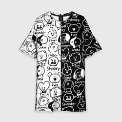 Платье клеш для девочки BTS BT21, цвет: 3D-принт
