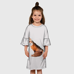 Платье клеш для девочки Лисица, цвет: 3D-принт — фото 2