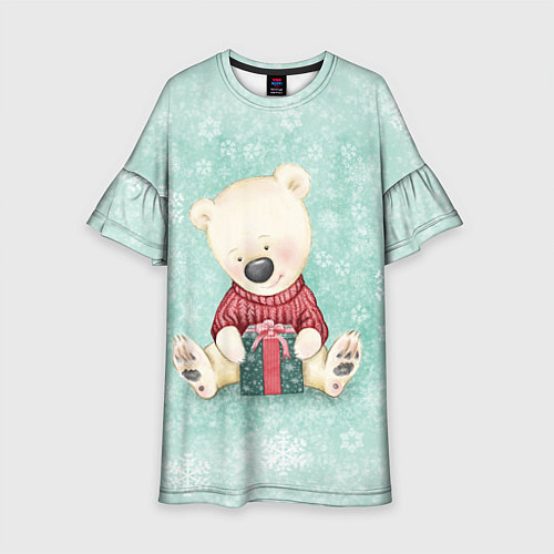 Детское платье Медвежонок с подарком / 3D-принт – фото 1