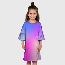 Платье клеш для девочки Неоновая голографиия, цвет: 3D-принт — фото 2