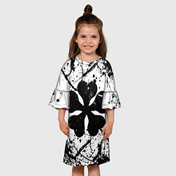 Платье клеш для девочки Черный клевер,, цвет: 3D-принт — фото 2